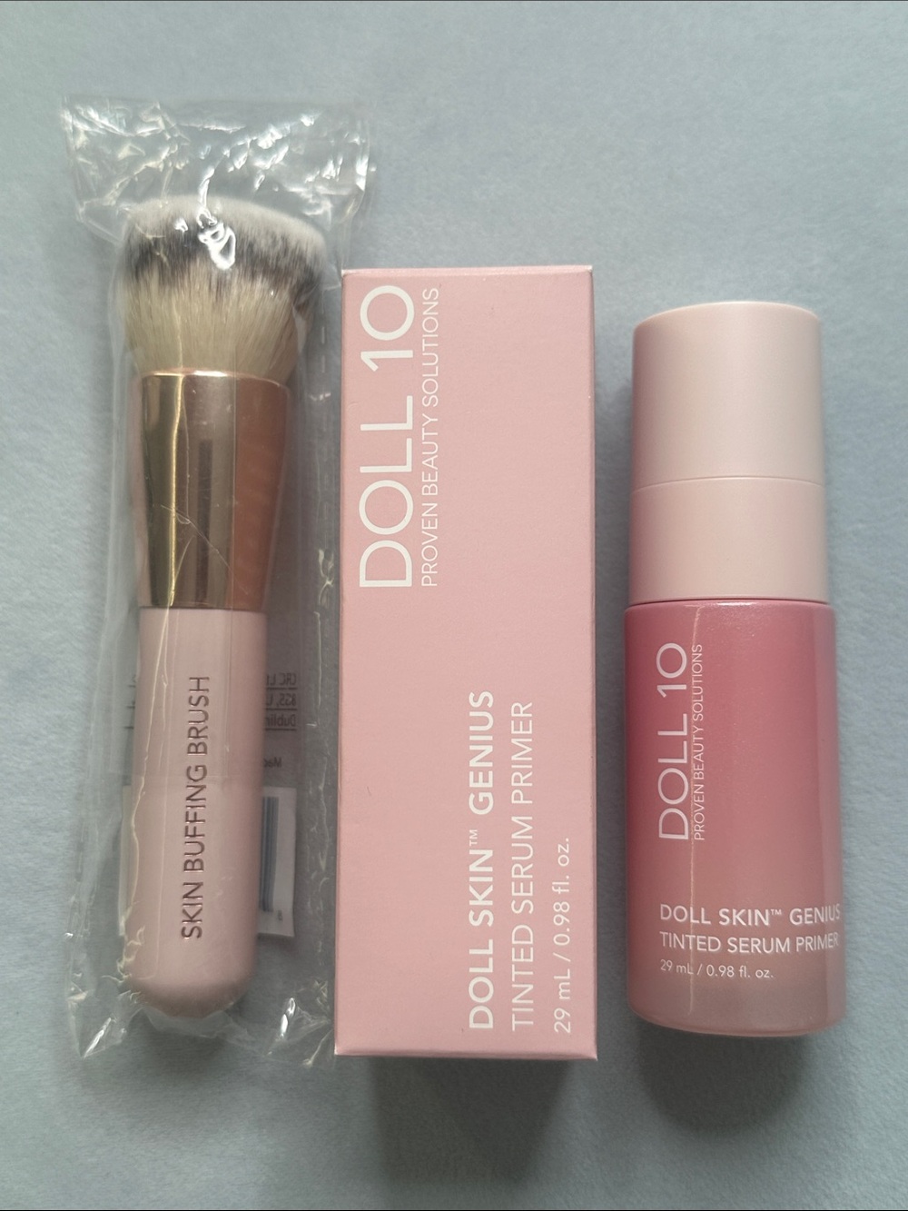 🎨 DOLL 10 | DOLL SKIN GENIUS TINTED SERUM PRIMER AND MAKEUP BRUSH